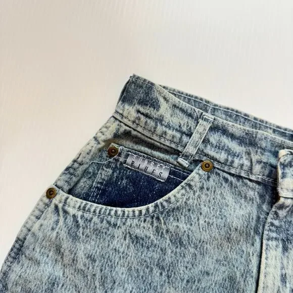 VTG 80s NWT High Rise Acid Wash Jeans Women's 8 Petite Americana USA Deadstock - Picture 10 of 15